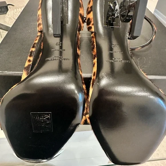 Saint Laurent Brown Leopard Print Heels - Picture 2 of 5